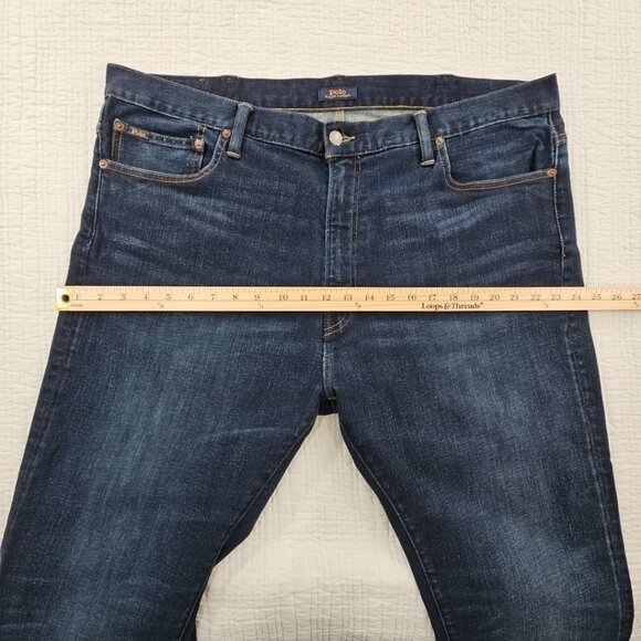 Ralph Lauren Polo Hampton Jeans Big Men's 42Bx30 Straight Leg Dark Wash Stretch - Picture 8 of 16